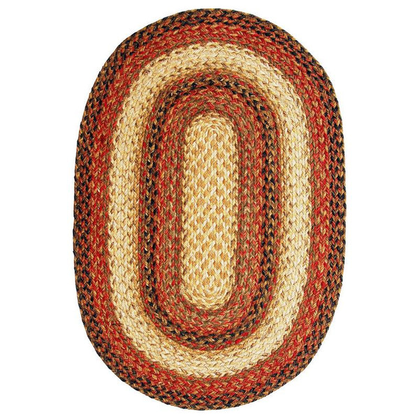 Homespice Russet Oval Jute Braided Rug - 5' x 8' - 504043