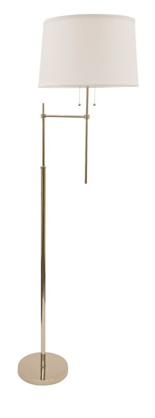 House Of Troy Averill Adjustable Floor Lamp With Offset Arm In Polished Nickel