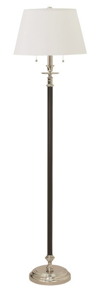 House Of Troy Bennington 63" Black And Polished Nickel Floor Lamp B500-BPN