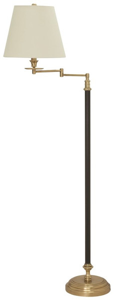 House Of Troy Bennington 61" Black And Weathered Brass Swing Arm Floor Lamp B501-BWB