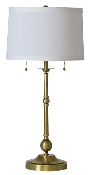 House Of Troy Essex 30" Twin Pull Table Lamp In Antique Brass E951-AB