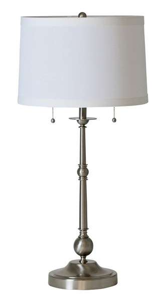 House Of Troy Essex 30" Twin Pull Table Lamp In Satin Nickel E951-SN