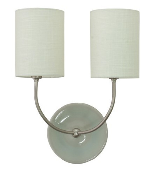 House Of Troy Scatchard Double Wall Lamp In Sn & Gray Gloss GS775-2-SNGG