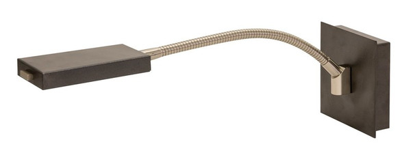 House Of Troy Lewis Led Gooseneck Wall Lamp In Granite With Satin Nickel LEW875-GT