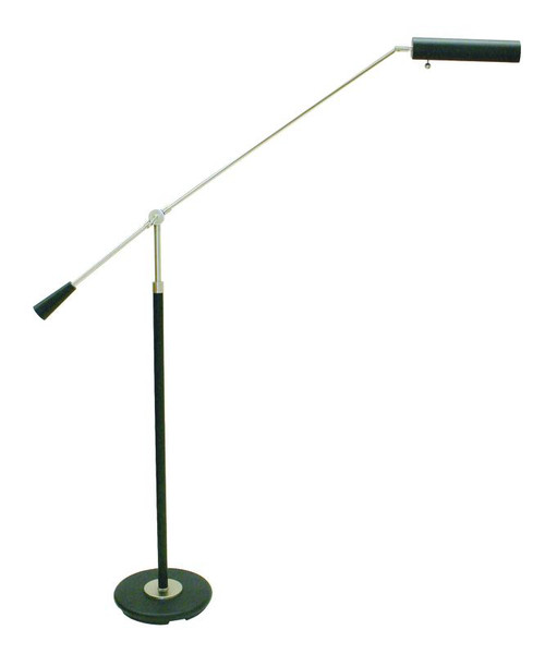House Of Troy Black Piano Floor Lamp With Satin Nickel PFL-527