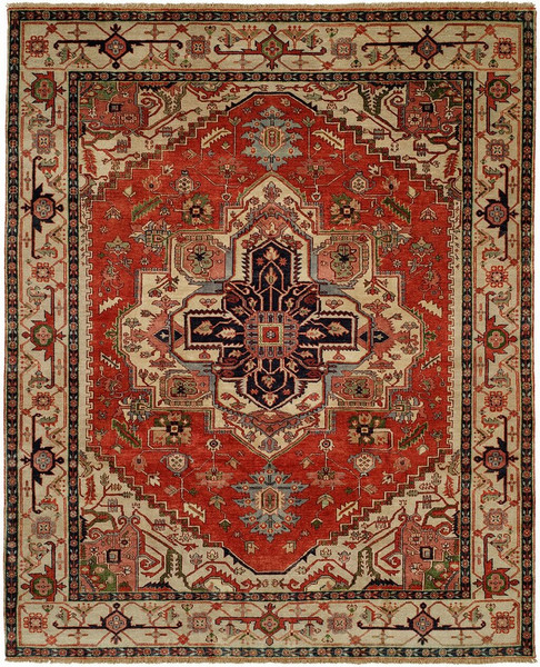 10611 Serapi Heritage SH-14C Red/Ivory Hand Knotted Wool Rug - 8'x10'