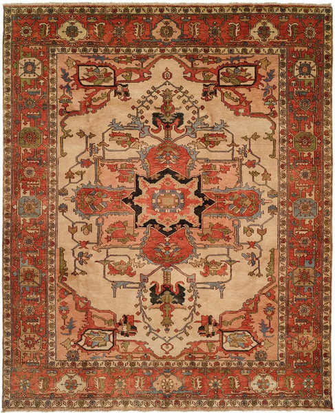 10630 Serapi Heritage SH-16A Ivory/Rust Hand Knotted Wool Rug - 9'x12'