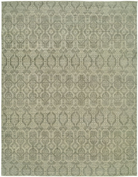 10911 Harounian Vogue 20-C Grey/Ivory Hand Knotted Wool Rug - 6'x9'