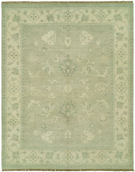 10960 Harounian Aria AR-4 Green/Beige Hand Knotted Wool Rug - 8'x10'