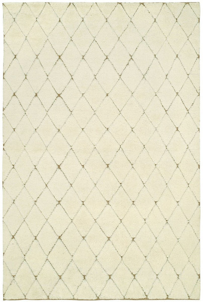 10993 Harounian Oasis OS-1 Ivory/Beige Hand Knotted Wool Rug - 5'x8'