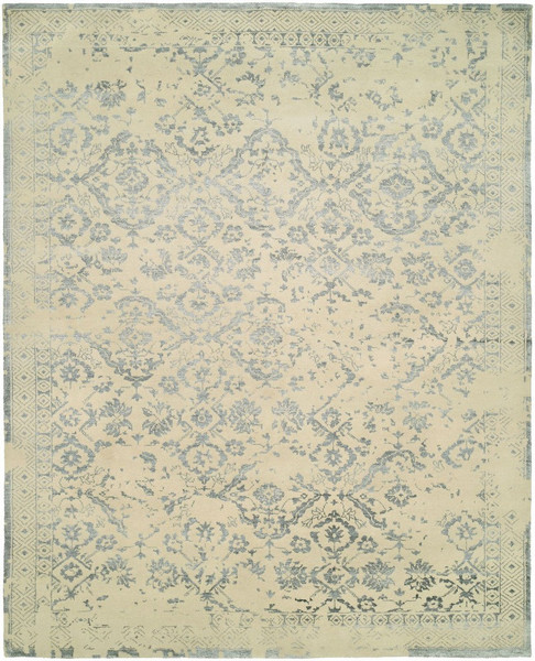 11083 Castle CS-10 Ivory/Silver Hand Knotted Wool & Viscose Rug - 5'9"x8'9"