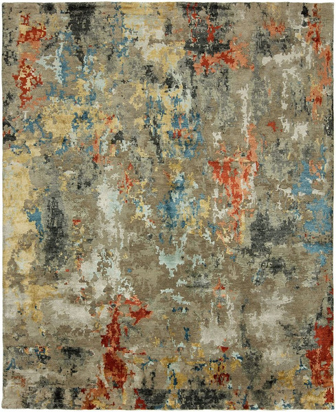 11278 Expressions EX-5 Multi Color Hand Knotted Wool & Viscose Rug - 9'x12'