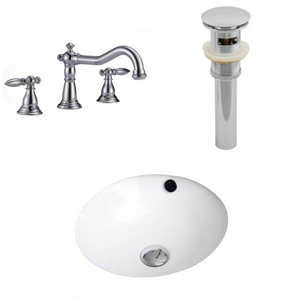 Round Ceramic Undermount Sink Set - White AI-12951