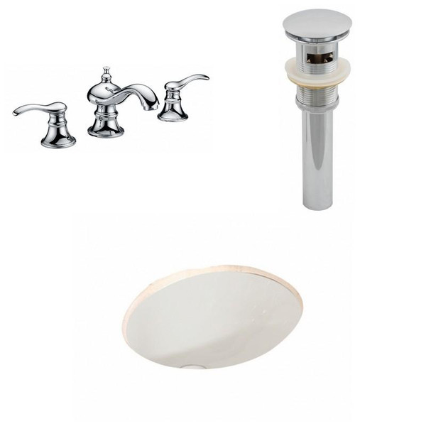 Oval Ceramic Undermount Sink Set - Biscuit AI-13244