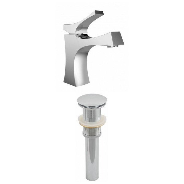 Rectangle Single Hole Brass Bathroom Faucet Set - Chrome AI-1986