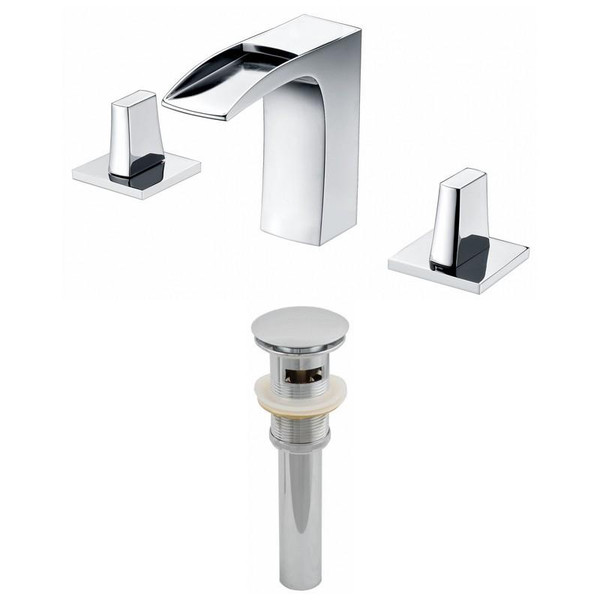 Rectangle Brass Bathroom Faucet Set - Chrome AI-2029