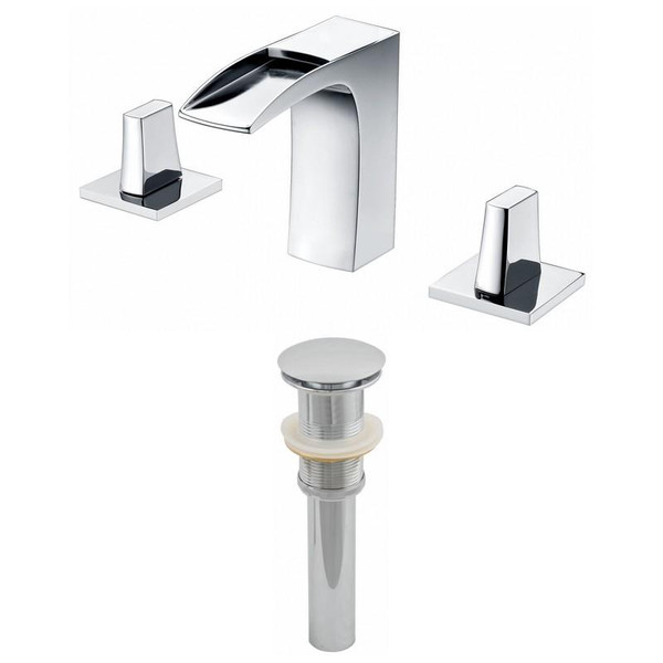 Rectangle Brass Bathroom Faucet Set - Chrome AI-2030