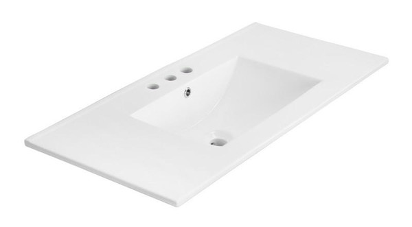 Xena Rectangle Ceramic Vanity Top - White AI-660
