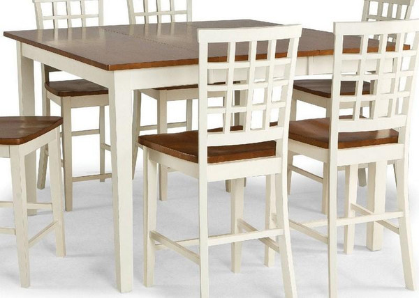 Arlington 54" Gathering Dining Table with 18" Leaf - White/Java AR-TA-5454G-WHJ-C