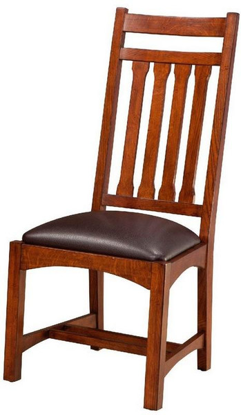 Oak Park Narrow Slat Side Chair with Cushion - Mission (Pack Of 2) OP-CH-925C-MIS-RTA