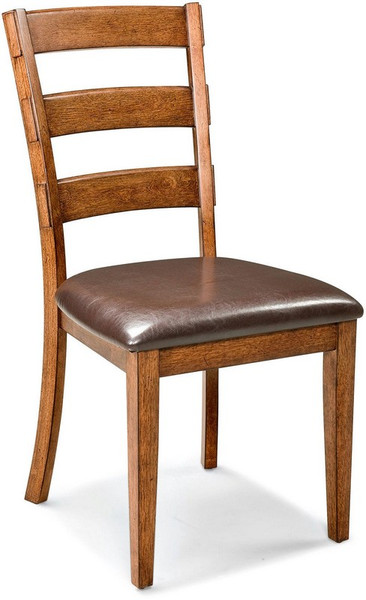 Santa Clara Ladder Back Side Chair with PU Seat - Brandy (Pack Of 2) ST-CH-889C-BDY-RTA