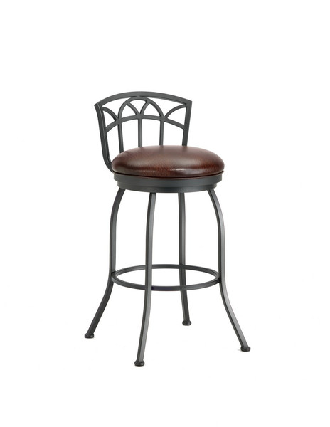 2003126 Fiesole Low Back Counter Stool - Black/Alligator Brown Seat