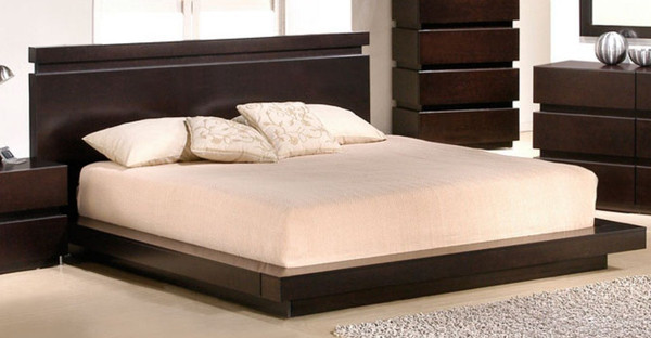 J&M Knotch Espresso Platform Bed - King 1754426-K