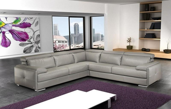 J&M Gary Italian Leather Sectional 17859