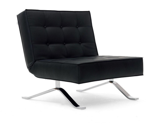 J&M Premium Black Leatherette Chair Bed Jk044-1 179012
