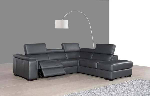 J&M Agata Right Hand Facing Chaise Sectional - Grey 18204-Rhfc