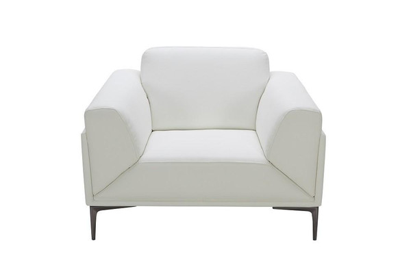 J&M Davos White Leather Chair 18248-C