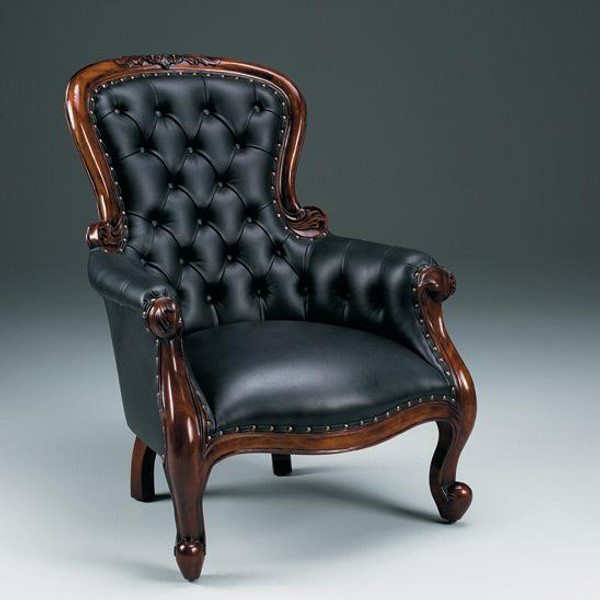 31363 Vintage Grandfather Chair In Black Finish