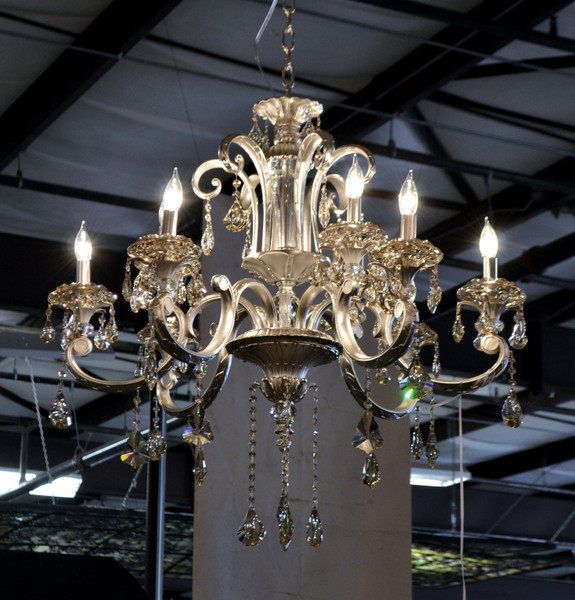 Hollywood Brush 9 Light Silver Chandelier 11234304