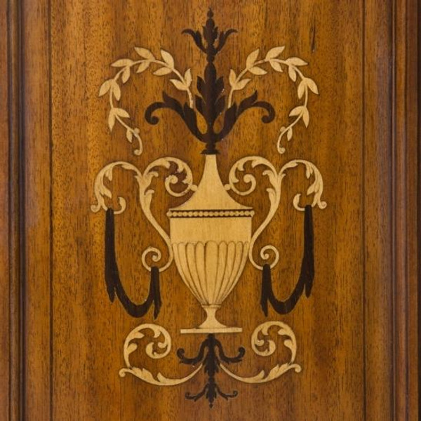 33896EM Vintage Rectangular Corner Cabinet Inlay In Wood Finish