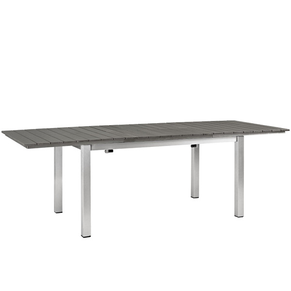 Modway Shore Outdoor Patio Wood Dining Table - Silver/Gray EEI-2257-SLV-GRY