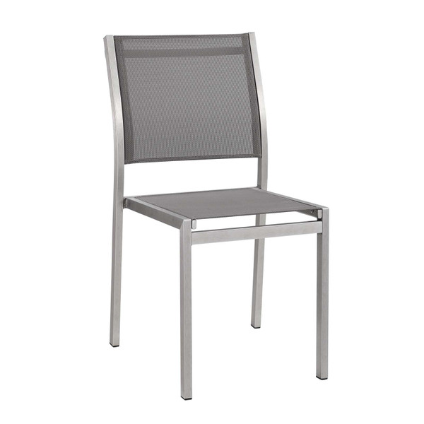 Modway Shore Outdoor Patio Aluminum Dining Side Chair EEI-2259-SLV-GRY