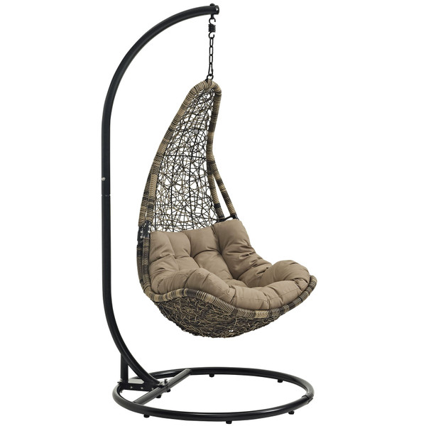 Modway Abate Outdoor Patio Swing Chair With Stand EEI-2276-BLK-MOC-SET