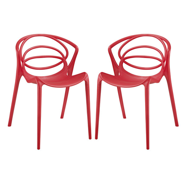 Modway Locus Dining Side Chair (Set of 2) - Red EEI-2335-RED-SET