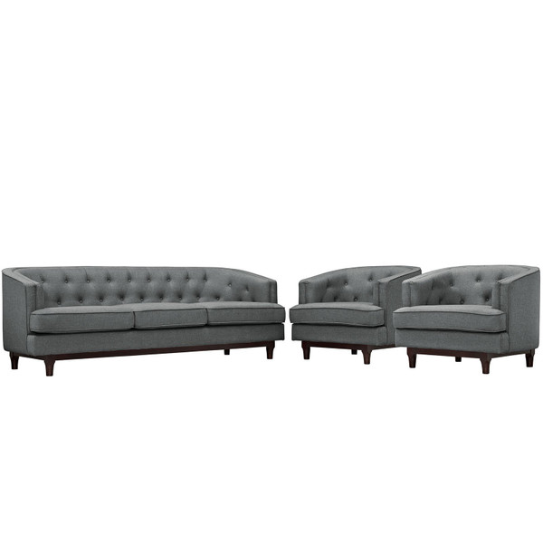 Modway Coast Living Room Set - (Set of 3) - Gray EEI-2448