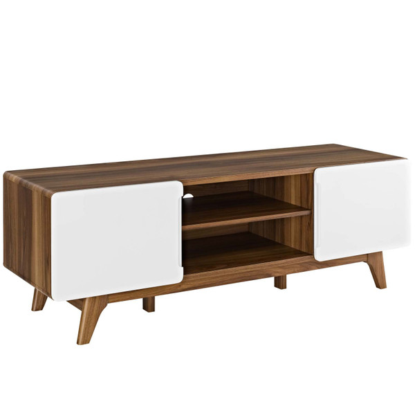 Modway Tread 59" Tv Stand - Walnut & White EEI-2543-WAL-WHI