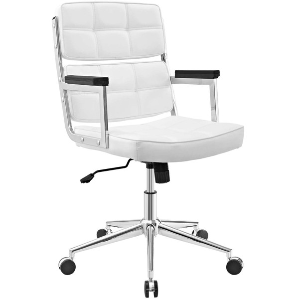 Modway Portray Highback Upholstered Vinyl Office Chair - White EEI-2685-WHI