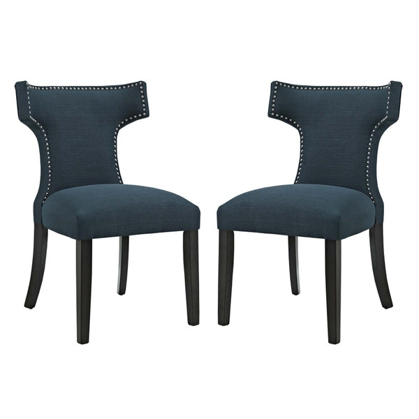 Modway Curve Dining Side Chair Fabric Set Of 2 EEI-2741-AZU-SET