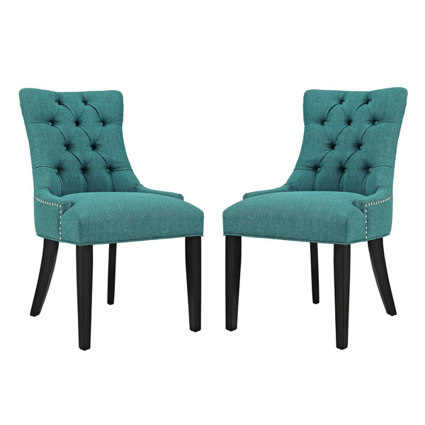 Modway Regent Fabric Dining Side Chair in Teal - (Set of 2) EEI-2743-TEA-SET