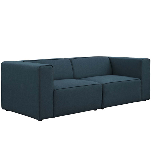 Modway Mingle 2 Piece Upholstered Fabric Sectional Sofa Set -Blue EEI-2825-BLU