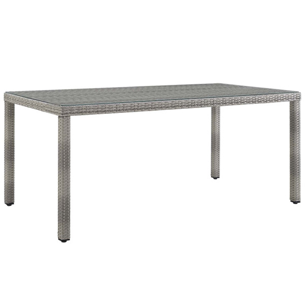 Modway Aura 68" Wicker Rattan Dining Table EEI-2921-GRY