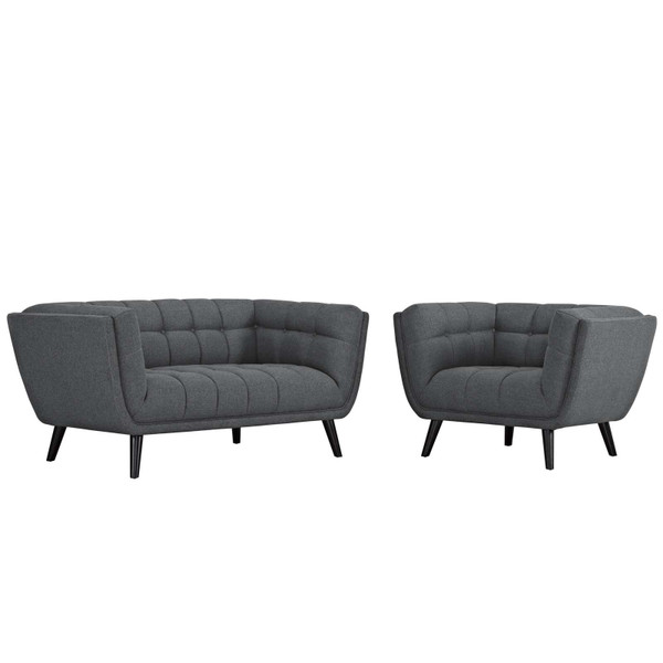 Best Modway Bestow 2 Piece Upholstered Fabric Loveseat And Armchair Set