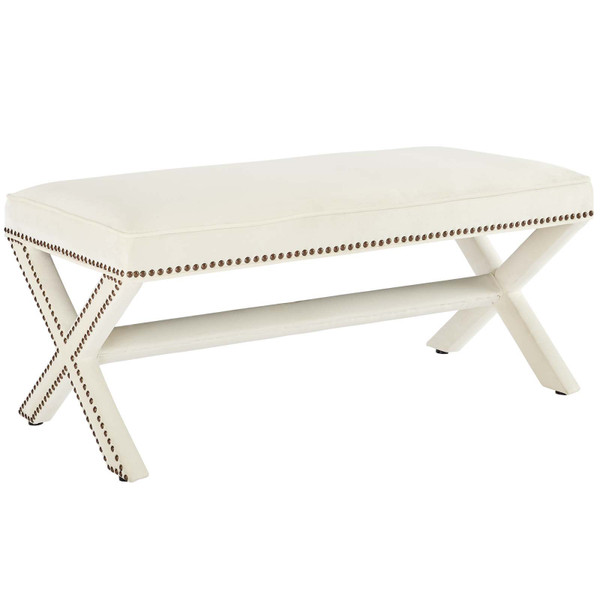 Modway Rivet Upholstered Velvet Bench EEI-3067-IVO