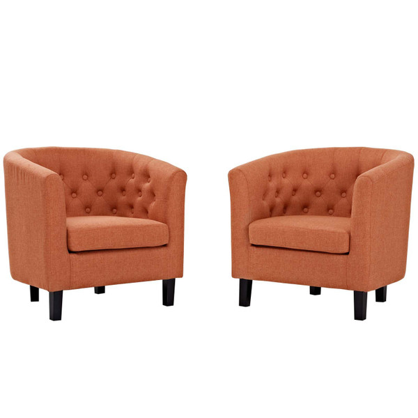 Modway Prospect 2 Piece Upholstered Fabric Armchair Set EEI-3150-ORA-SET