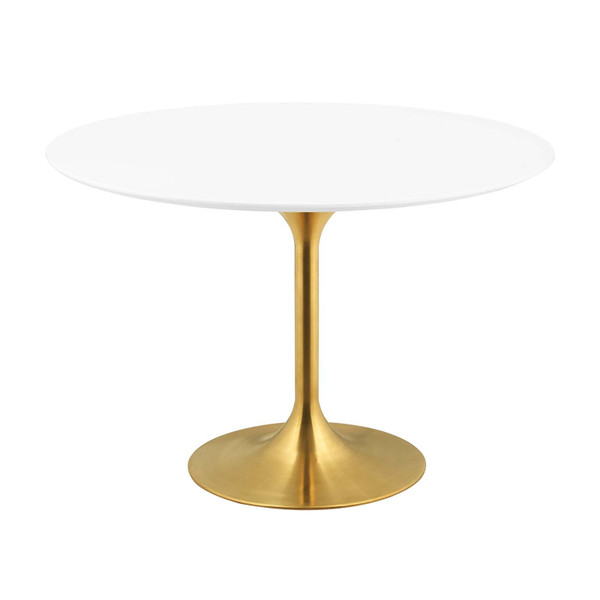 Modway Lippa 47" Round Dining Table EEI-3227-GLD-WHI