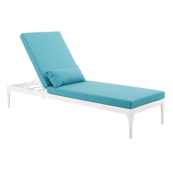 Modway Perspective Cushion Outdoor Patio Chaise Lounge Chair EEI-3301-WHI-TRQ